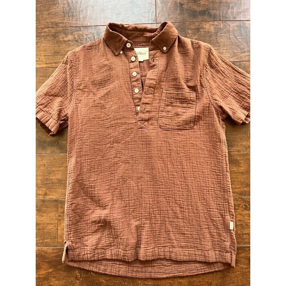 Upwest Womens Casual Popover Short Sleeve Shirt Small